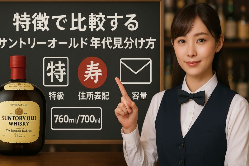 特徴で比較するサントリーオールド年代見分け方