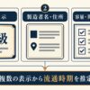 特級表示、製造者名・住所、容量・英字・背面意匠から流通時期を推定する図