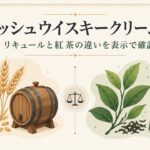 Irish Creamリキュールとウイスキーやクリームを連想させる紅茶の違いを示す比較図