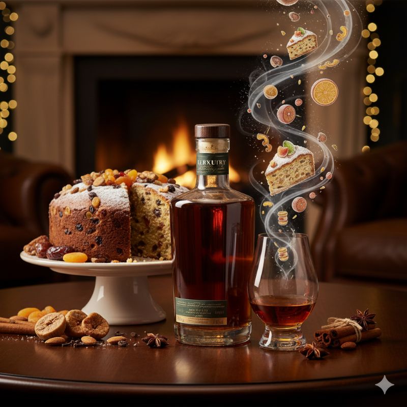 シェリー樽熟成由来のドライフルーツやケーキのような濃厚な味わいをイメージした高級アイリッシュウイスキー