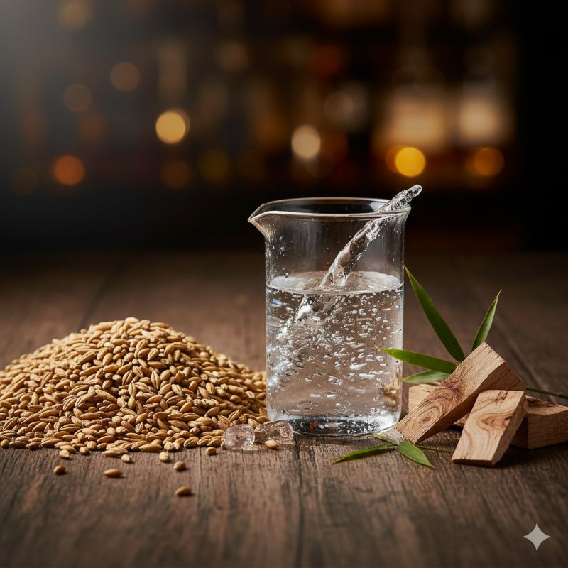 ジャパニーズウイスキーの定義を構成する主要素:大麦麦芽、日本の天然水、ミズナラの木片