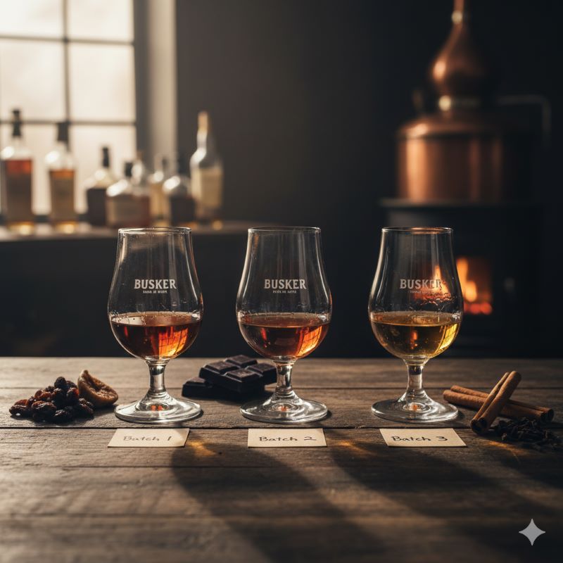 バッチごとの違いを比較するためのウイスキーテイスティンググラス