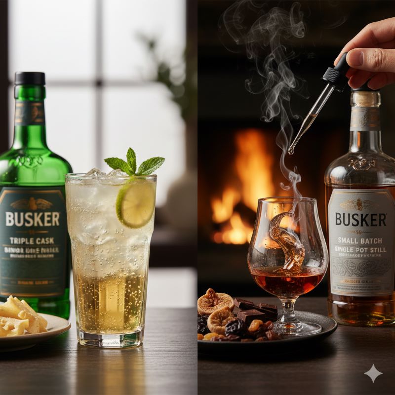 通常版のハイボールとスモールバッチのストレート、楽しみ方の違いを対比