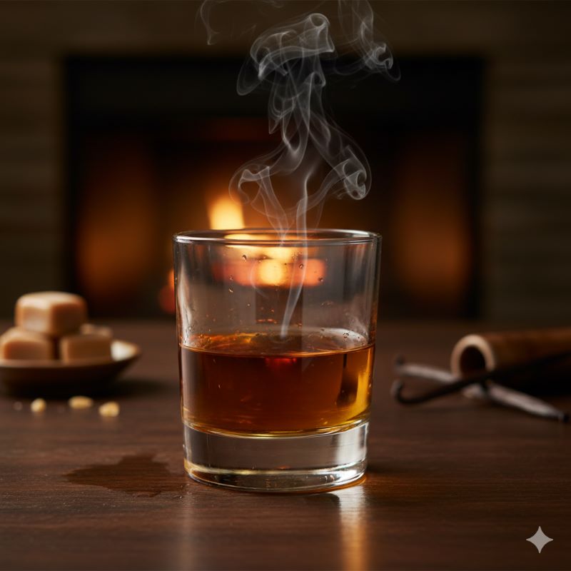 バニラやキャラメルの甘い香りを連想させる、温かみのある琥珀色のウイスキー