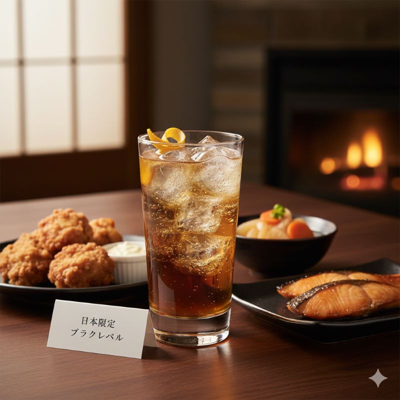 日本の繊細な和食料理と見事に調和する、日本限定ブラックラベルのハイボール