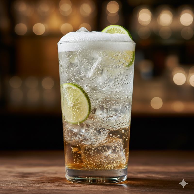 炭酸が弾ける爽快なジャックダニエル・アップルのソーダ割り（ハイボール）とライム