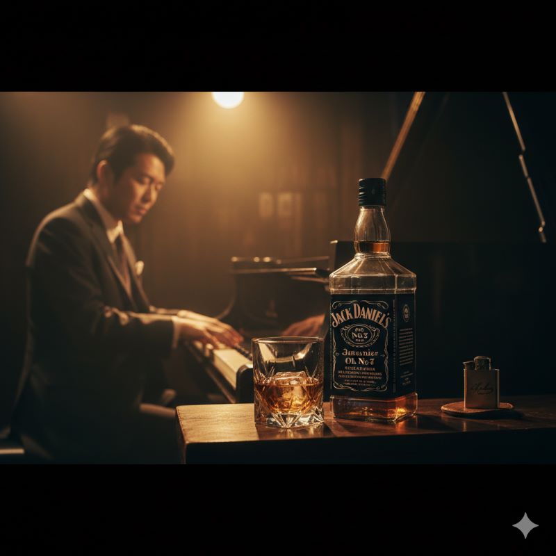 ジャズバーのピアノの上に置かれたウイスキーのロックグラス：フランク・シナトラやロックスターに愛された「反骨精神とクールさ」の象徴的なシーン