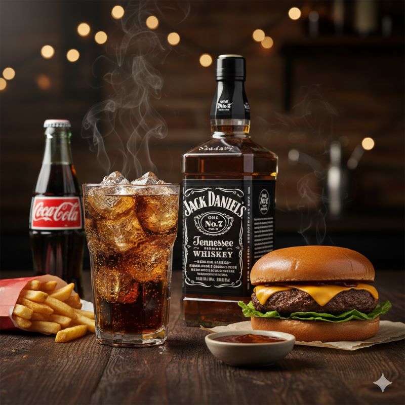 ハンバーガーと相性抜群のジャックダニエルをコーラで割ったジャック・コーク