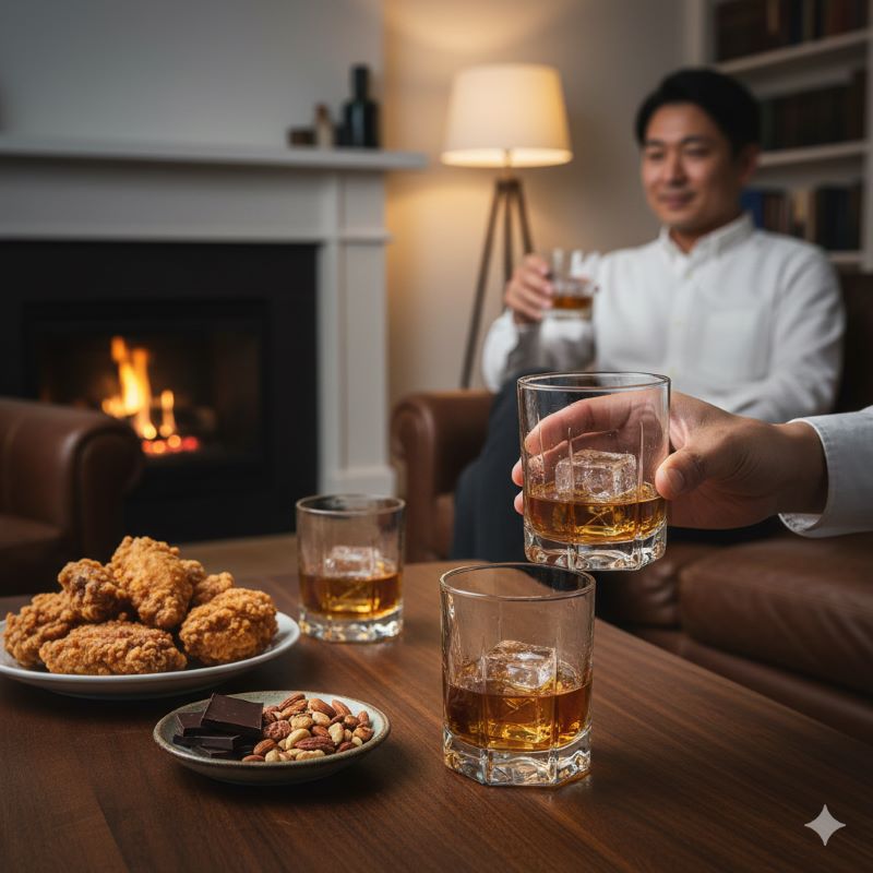 ジャックダニエルのロックと、相性抜群の揚げたてフライドチキン。テネシーウイスキーの故郷の味を楽しむフードペアリング。