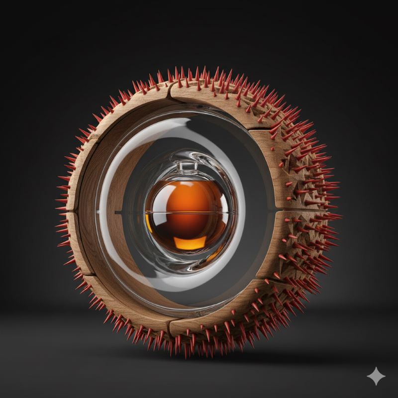 過去と未来を融合させた二層構造のボトル「TIME : SPACE」のイメージ