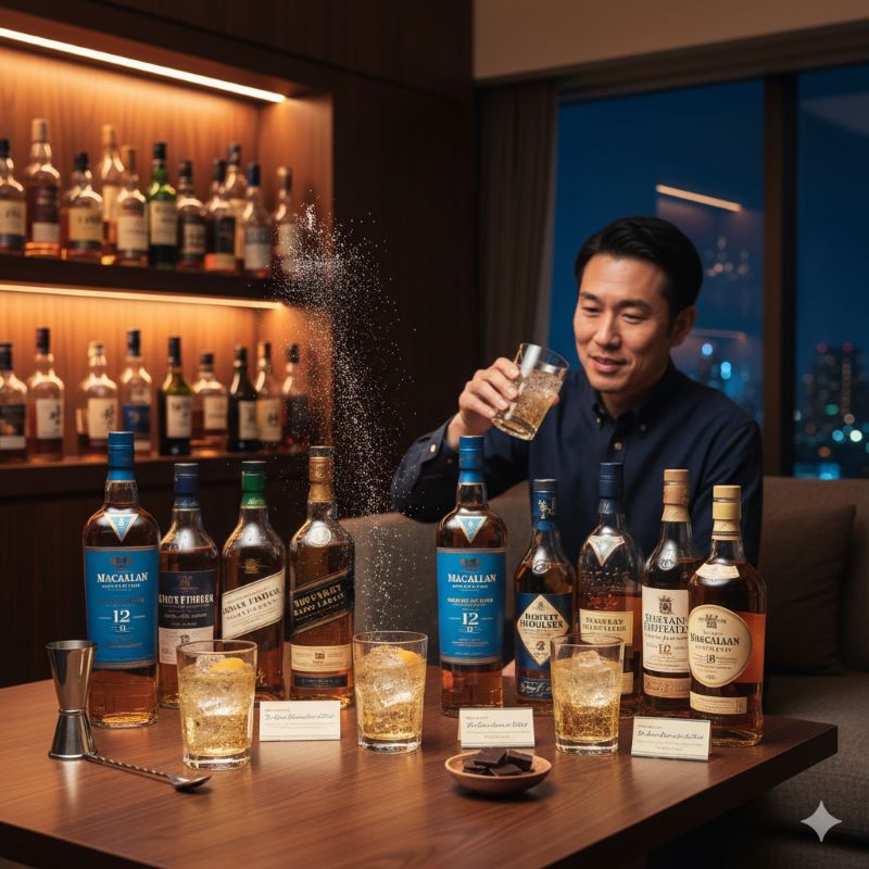 黄金色の光に包まれたウイスキーボトルのクローズアップ。価格改定に伴う希少性と資産価値の高まりを、高級感あふれるライティングで表現。