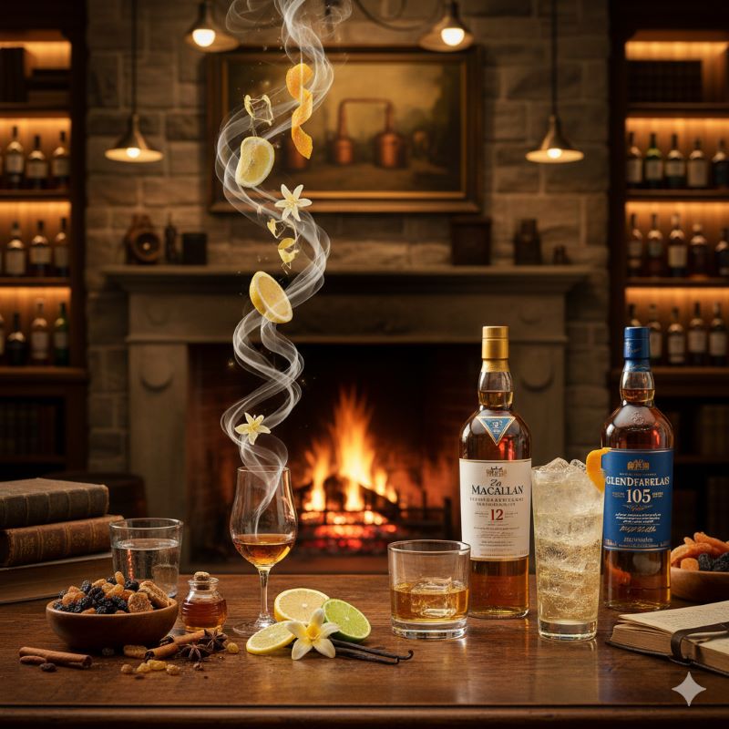 オレンジピールを添えたマッカランの極上ハイボール