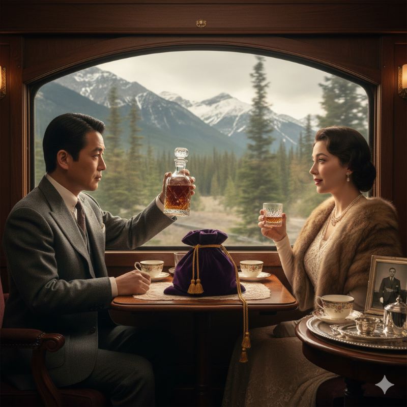 1939年のイギリス国王カナダ訪問とクラウンローヤル誕生の歴史を象徴する豪華な車内風景