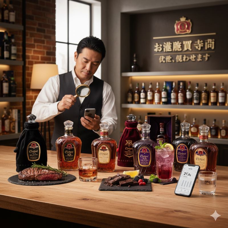 クラウンローヤル ブラックにぴったりの肉料理とダークチョコレートのペアリングイメージ