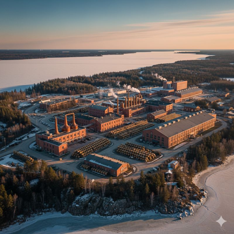 カナダのマニトバ州に位置する広大なウイスキー蒸溜所の風景