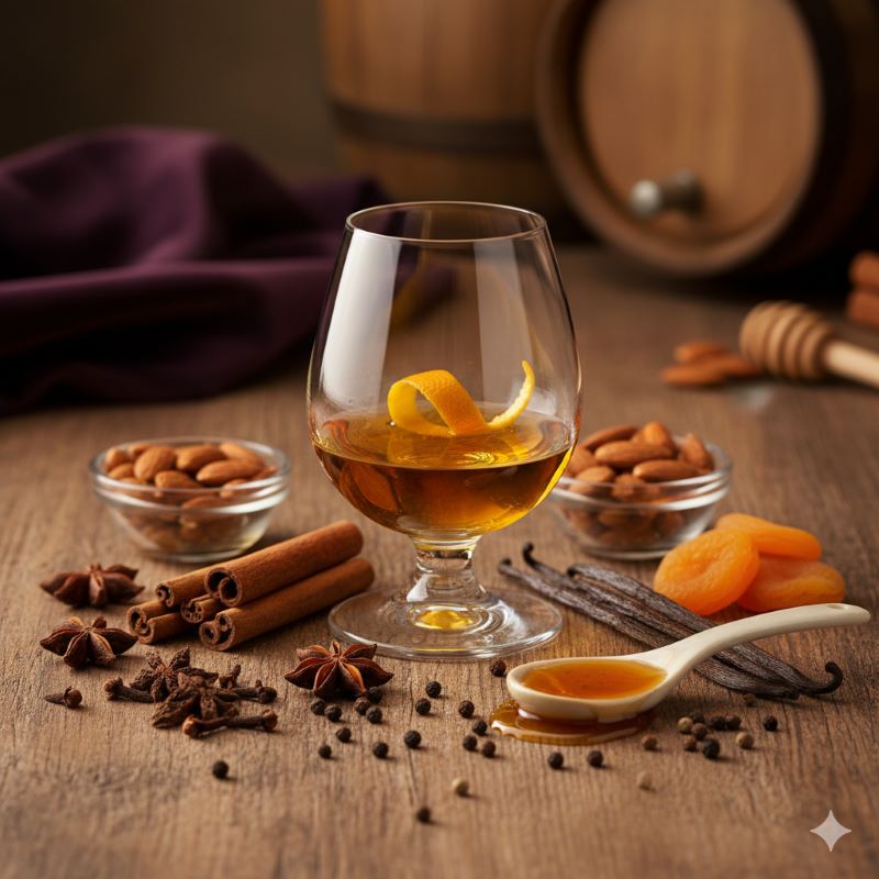 ウイスキーの味わいを構成するスパイスやハーブ、バニラなどの素材のイメージ