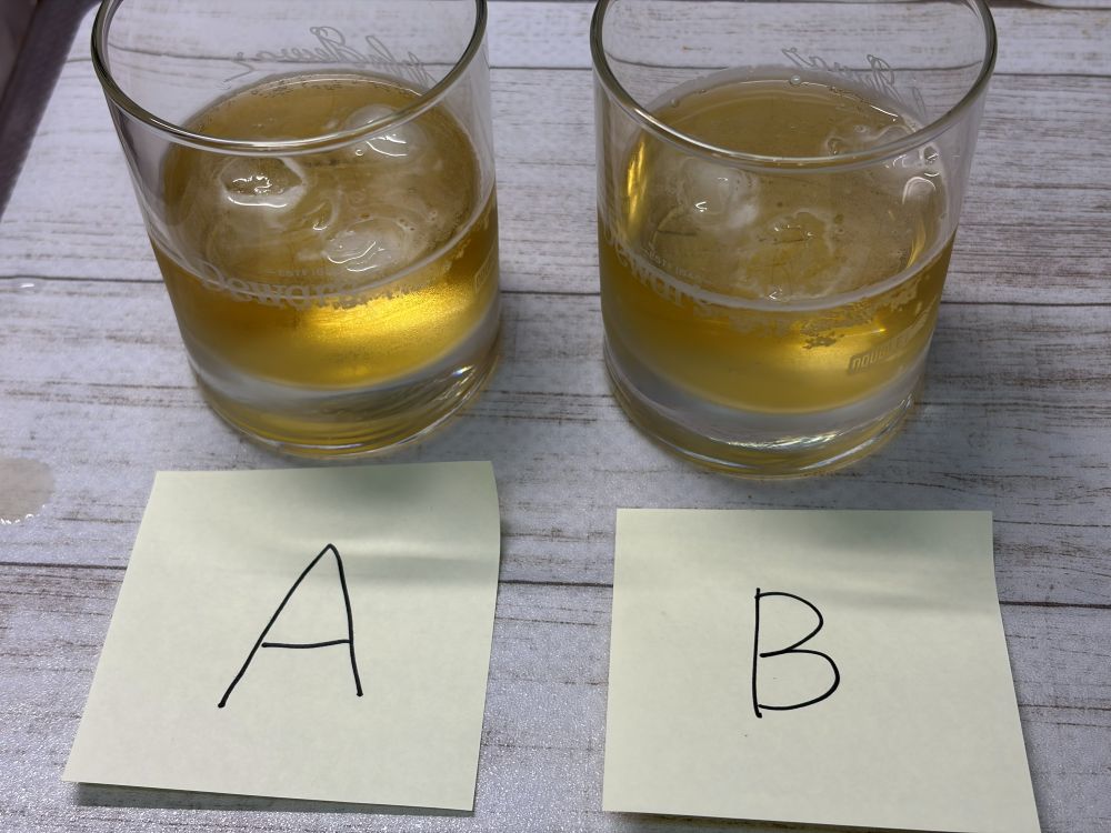 マッカラン20mlを炭酸水60mlと80mlで割ったハイボールの比較