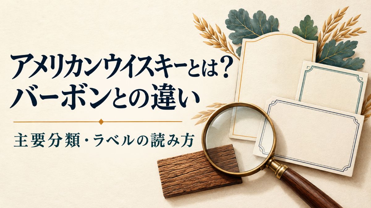 アメリカンウイスキーとバーボンの違い、主要分類、ラベルの読み方を扱う記事の案内画像